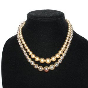 Vintage gold double layered necklace